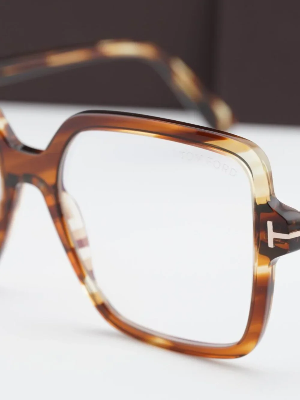Tom Ford FT6063-B 055 Square Eyeglasses –  Coloured Havana 56mm